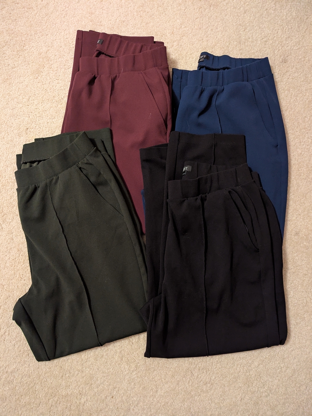 LOFT Women's Pull on Pants Burgundy, Navy, Olive, Black